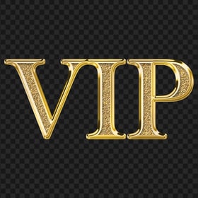 VIP Word Gold Sign Logo HD PNG