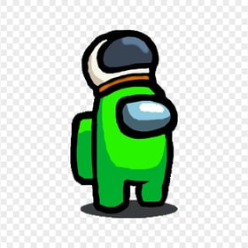 HD Lime Among Us Character With Astronaut Helmet PNG