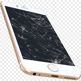 HD Gold iPhone 6 With Broken Screen PNG