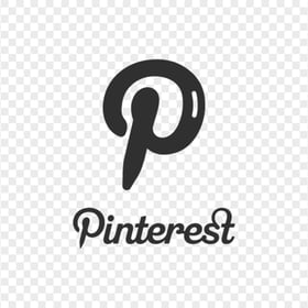 Black Pinterest Vector Logo With Text