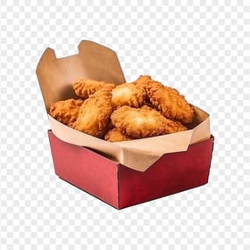 HD Red Box of Fried Chicken Nuggets Transparent Background