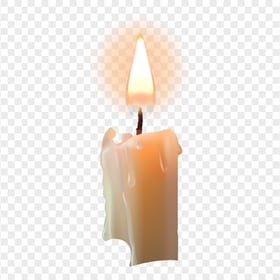 HD Real White Lighted Candle PNG