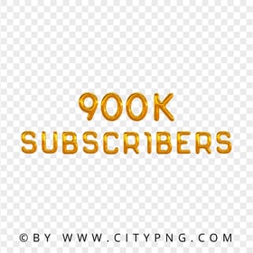 900K Subscribers Golden Balloons HD Transparent PNG