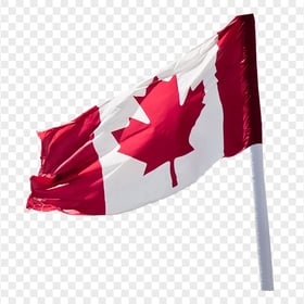 PNG Waving Canadian Flag On Pole