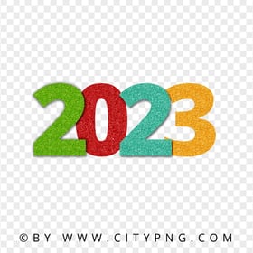 HD Glitter 2023 Multicolored Text Transparent PNG
