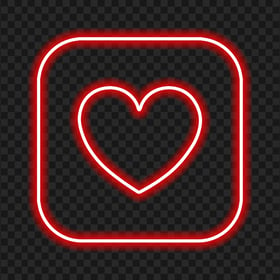 HD Red Heart Neon Icon PNG