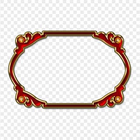 Islamic Gold & Red Frame PNG