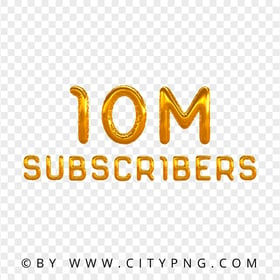 Golden Balloons 10M Subscribers HD PNG