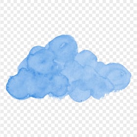 HD Blue Watercolor Cloud Transparent PNG