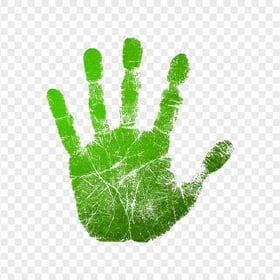 HD Gradient Green Real Left Hand Print PNG