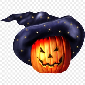 Realistic Scary Pumpkin Face Witch Hat Halloween