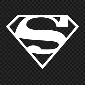 Transparent HD Superman S White Logo Sign