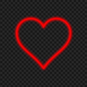 HD Red Beautiful Neon Heart Love Valentine PNG