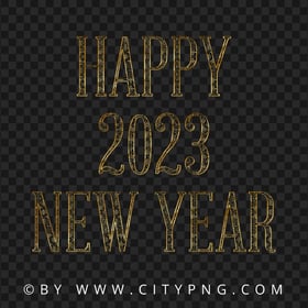 HD Happy 2023 New Year Golden Design Transparent PNG