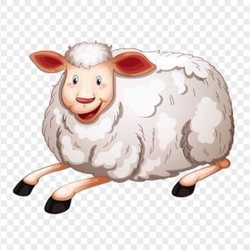 HD Lying Sitting Down Cartoon Sheep PNG