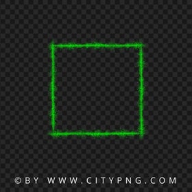 Sparkle Green Glitter Square Frame Border Effect PNG