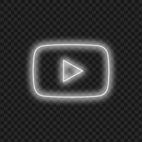 HD Aesthetic Youtube YT White Neon Logo Symbol Sign Icon PNG