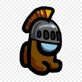 HD Brown Among Us Mini Crewmate Character Baby Knight Helmet PNG
