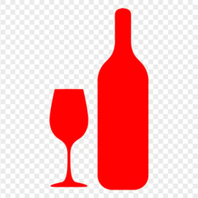 Red Wine Glass And Bottle Icon PNG
