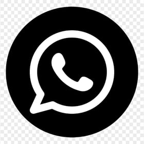 HD Round Black & White WhatsApp Wa Whats App Logo Icon PNG