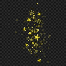 Yellow Shine Falling Stars Effect Transparent PNG