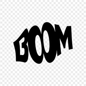 Black Boom Word Text PNG