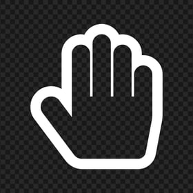 HD Stop Hand Outline White Silhouette Icon Symbol PNG
