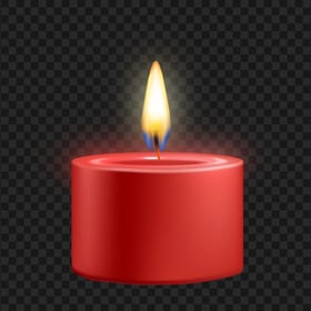 Red Pillar Wax Burning Candle Download PNG