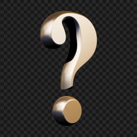 Golden 3D Question Mark Icon Logo Symbol Image PNG