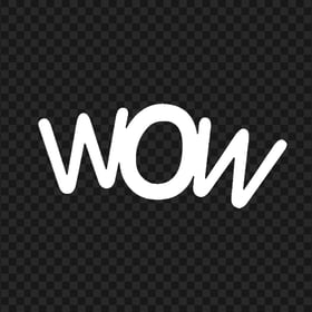 White Wow Word Expression PNG