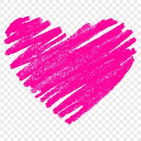 HD Pink Sketch Heart Love PNG