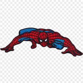 HD Embroidered Spiderman Crawling Hero Character PNG