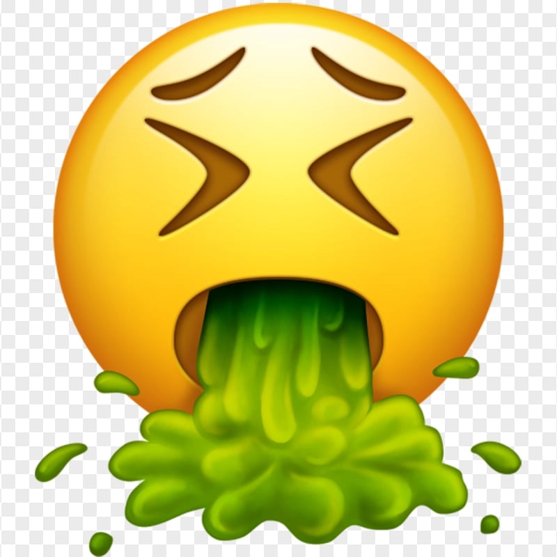 Emojipedia Sick Emoji Puking Barfing Green Vomit Citypng