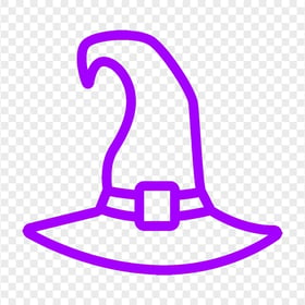 Halloween Purple Outline Witch Hat PNG Image