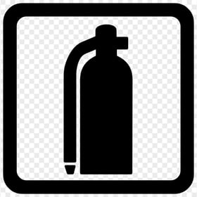 HD Black Fire Extinguisher Square Sign Icon PNG