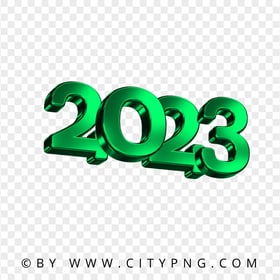 Green 2023 3D Text Logo New Year HD PNG
