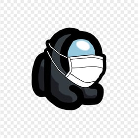 HD Black Among Us Mini Crewmate Character Baby Wearing Surgical Mask PNG