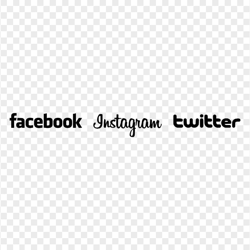 HD Facebook Instagram Twitter Black Logos Signature PNG | Citypng