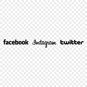 HD Facebook Instagram Twitter Black Logos Signature PNG