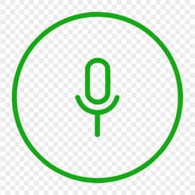 Round Voice Recorder Mic Line Green Icon HD PNG