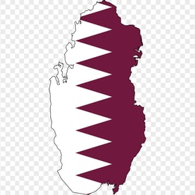 Download Qatar Flag Map PNG