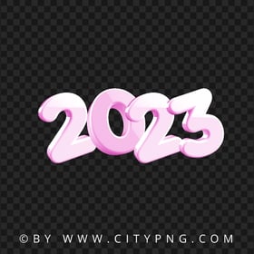 3D Pink 2023 Text Numbers PNG Image