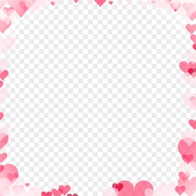 Valentine Romantic Pink Hearts Frame PNG Image