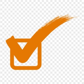 Check Mark Correct True Orange Sign Tick Icon PNG