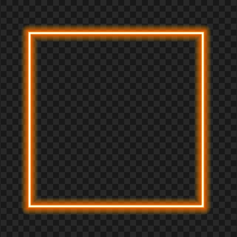 HD Orange Neon Border Frame PNG | Citypng