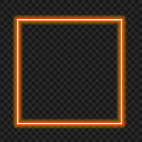 HD Orange Neon Border Frame PNG