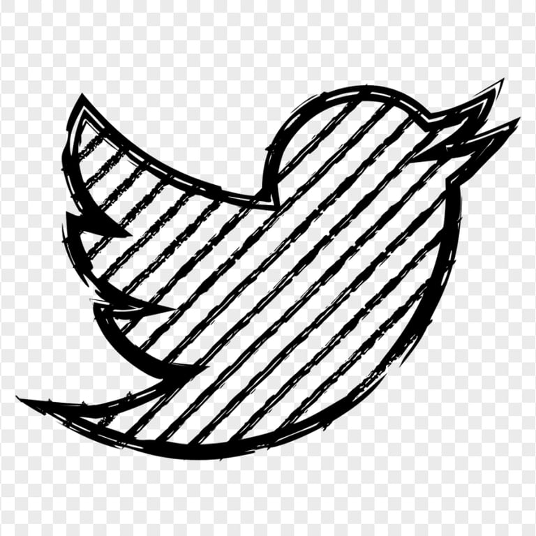 HD Black Twitter Hand Sketch Logo PNG