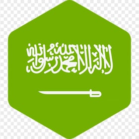 Saudi Arabia Hexagon Flag Icon PNG