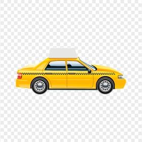 HD American Taxi Cab Cartoon Illustration PNG