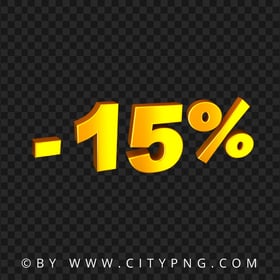-15% Fifteen Percent Discount Yellow Gradient Logo